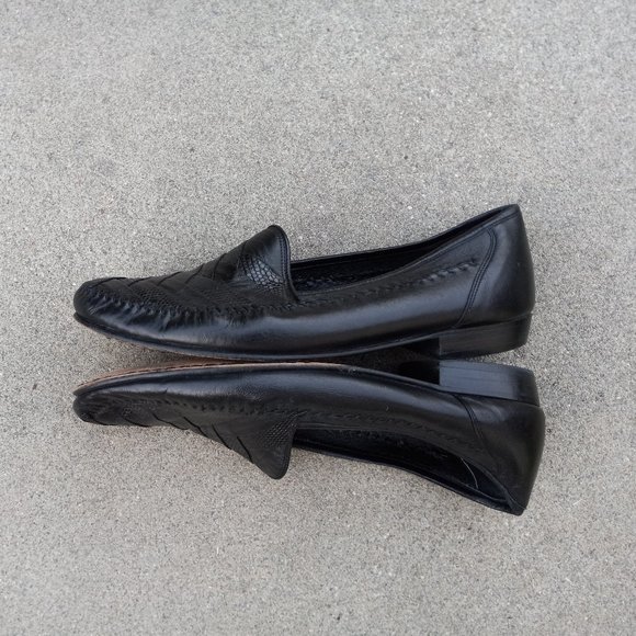 Vintage Leather & Lizard Chevron Loafer/Driving Shoe Size 9 main image 13